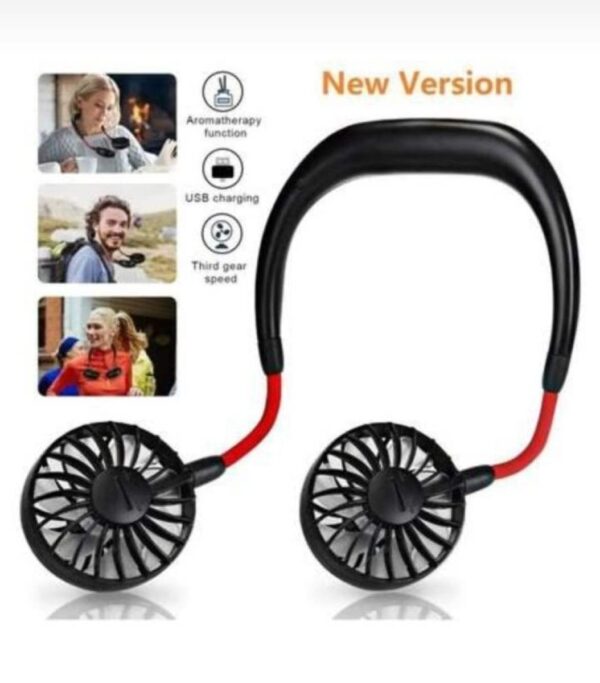 Neck Fan Adjustment Fan Hands-free Hanging Rechargeable Mini Sports Fans 3 Gears Wearable Sport Fan